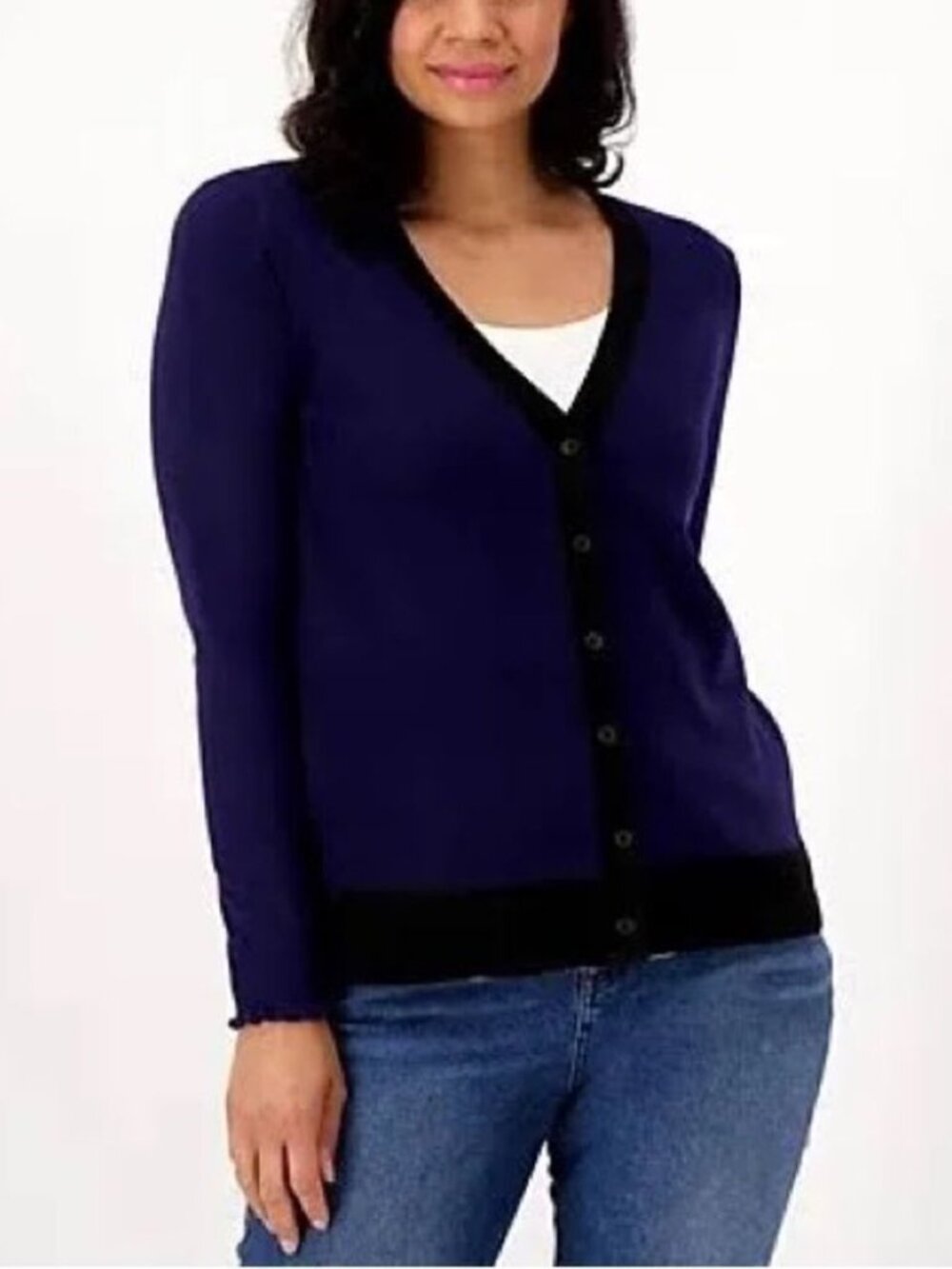 Candace Cameron Bure Surfside Button-Front V-Neck Cardigan